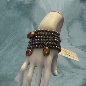 Sassy Jones Malia Glass 6 piece Bracelet Stack— Kaleidoscope